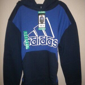 Adidas Youth Boy's Size XL Fleece Long Sleeve Graphic Logo Pullover Hoodie NWT